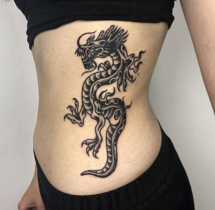 Update 75 American Traditional Tattoo Dragon Best In Cdgdbentre